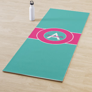 Tapete De Yoga Rosa e cerceta