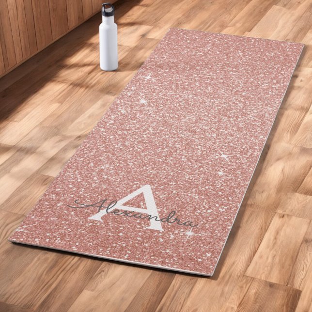 Tapete De Yoga Rosa rosa rosa Dourada Glitter & Sparkle Mat Yoga (Criador carregado)