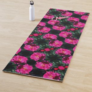 Tapete De Yoga Rosa Rosa Rosa Rosa Em Padrões Bloqueados Personal