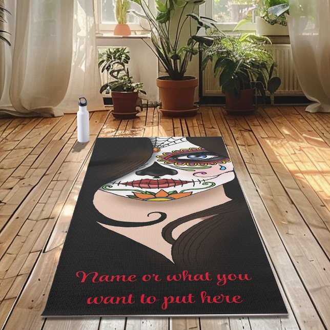 Tapete De Yoga Rosa Sugar Skull (Criador carregado)