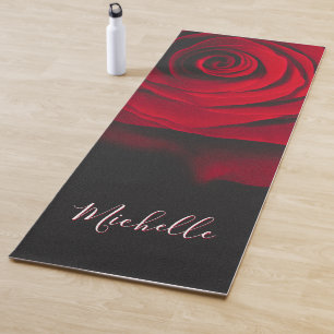 Tapete De Yoga Rosa vermelha monográfica personalizada fotografia