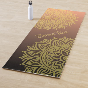 Tapete De Yoga Rosa Yoga Mat Negra-Gradiente Mandala