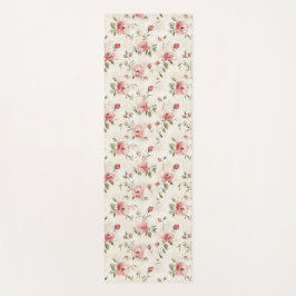 Tapete De Yoga Rosas Cor-de-Rosa Floral