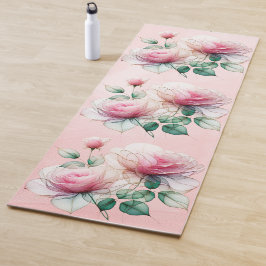Tapete De Yoga Rosas Rosa Chiffon