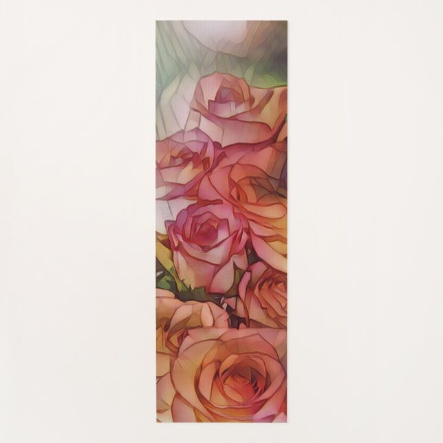 Tapete De Yoga Rosas vermelhas À Luz Solar Vidraça (Frente)