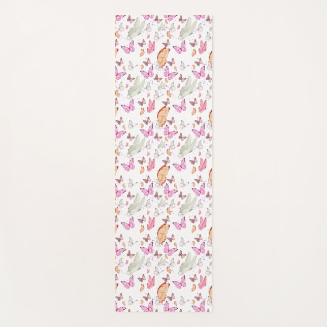 Tapete De Yoga rose gold butterfly (Frente)
