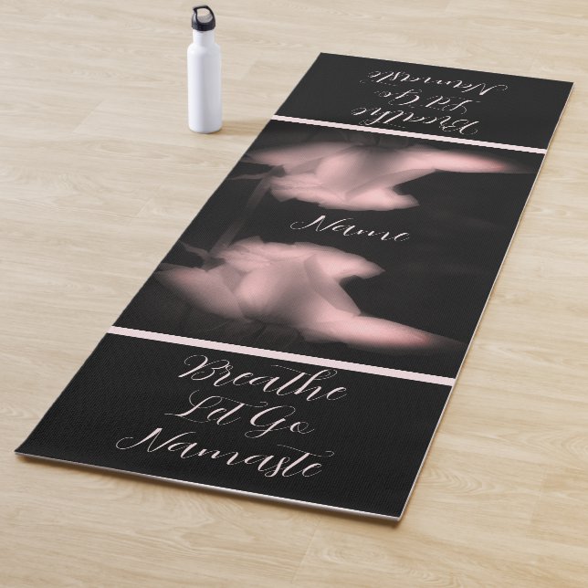 Tapete De Yoga Rosebud Flor Preto E Branco Personalizado (In Situ)