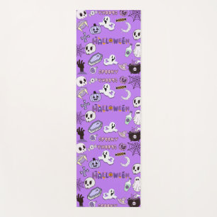 Tapete de Yoga Roxo de Halloween