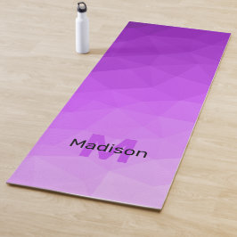 Tapete De Yoga Roxo padrão de malha geométrica lavanda Monograma