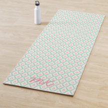 Roxo Pastel Feminino e Padrão Verde com Iniciais