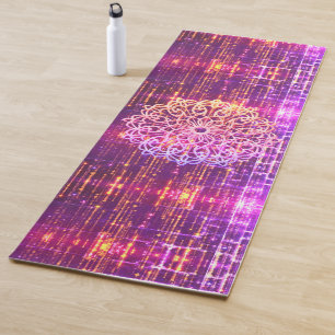 Tapete De Yoga Roxo Shimmery Roxo e Dourado
