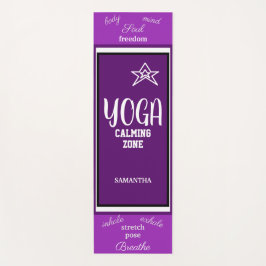 Tapete De Yoga Roxo Violeta Branco Nome