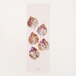 Tapete De Yoga Rustic Autumn Falling Leaves Watercolor Art