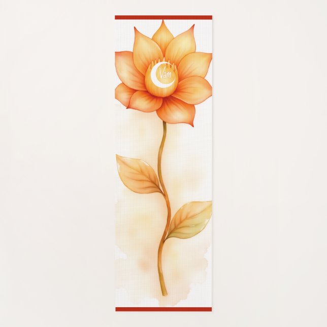 Tapete De Yoga Sacral Chakra Yoga Mat – Orange Lotus Creativity (Frente)
