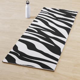 Tapete De Yoga Safari de Zebra Preto e Branco Estampa de Animal