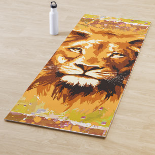 Tapete De Yoga Safari Lion Yoga Mat Leão Colorido Ioga Mat