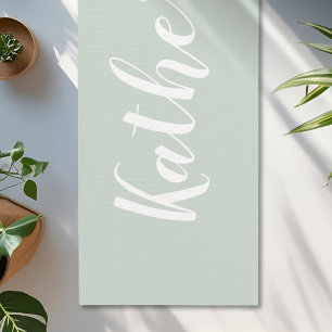 Tapete De Yoga Sage Green Calliografia Nome Yoga Mat