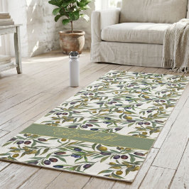 Tapete De Yoga Sage Green Watercolor French Country Olive Pattern