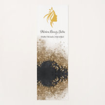 Salão de cabeleireiro dourado e preto