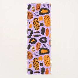 Tapete De Yoga "Savanna Pop: Tribal Vibes em Laranja e Negro"