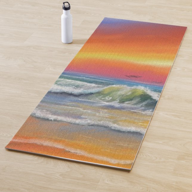 Tapete De Yoga Sea Sunset Waves Yoga Mat (In Situ)