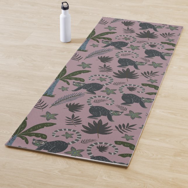 Tapete De Yoga Seamless pattern Tropical animals monkey jumping (In Situ)