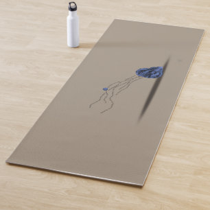 Tapete De Yoga Seashell Beach Modern Beige Brown Blue Poem Relax