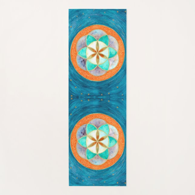 Tapete De Yoga Sementes de Aquarela Vida (Frente)