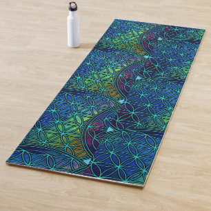 Tapete De Yoga Sementes Fractais de Flor da Vida Geometria Sagrad