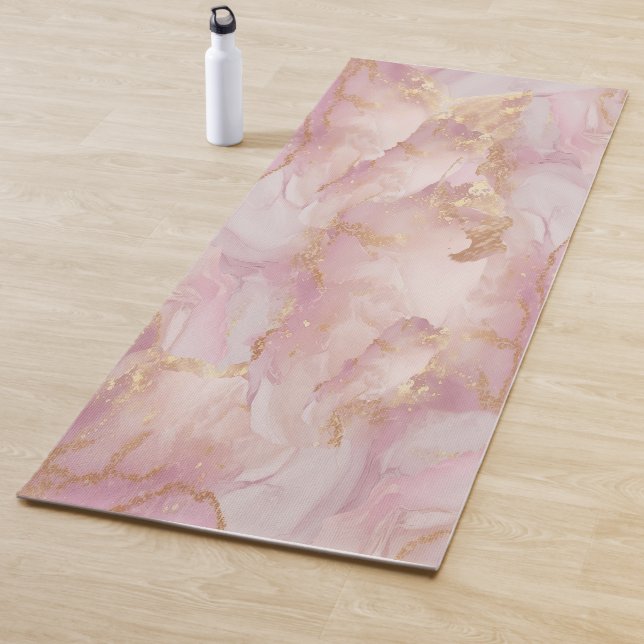 Tapete De Yoga Seraphina Rosa e Dourada Yoga Mat (In Situ)