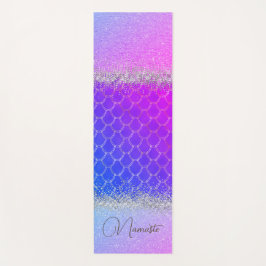 Tapete De Yoga Sereia Púrpura Rosa Quente Escala A Gliteria