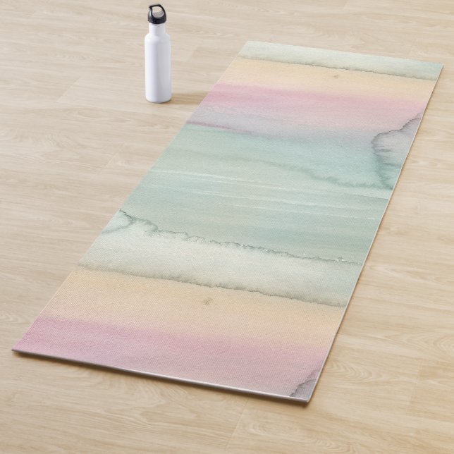 Tapete De Yoga Serene Watercolor Wash Abstrato Sunrise (In Situ)