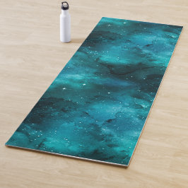 Tapete De Yoga Série Design Galáxia Verde 7