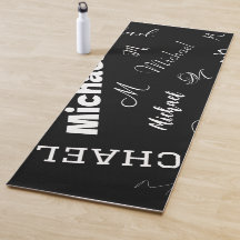 Seu nome e monograma padrão personalizado preto