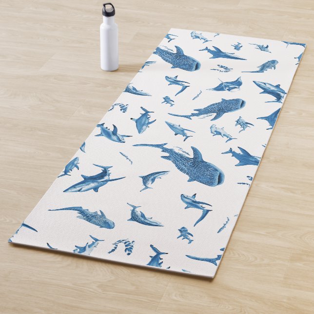 Tapete De Yoga Sharks & Manta Rays｜Ocean Art Design (In Situ)