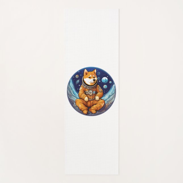Tapete De Yoga Shiba No Astronauta Espacial Shiba (Frente)