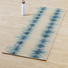 Tapete De Yoga Shibori Blue Tie Dye Japão Padrão Tradicional nº3