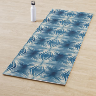 Tapete De Yoga Shibori Blue Tie Dye Japão Padrão Tradicional nº8