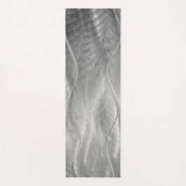 Tapete De Yoga Silver Brushed Metal Abstract