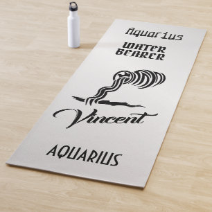 Tapete De Yoga Símbolo e Símbolo de Aquarius Zodiac