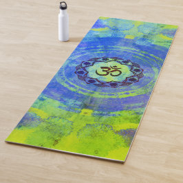 Tapete De Yoga Símbolo Ohm, mandala - verde