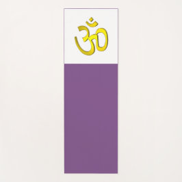Tapete De Yoga Símbolo OM Dourado Roxo Yoga Meditação