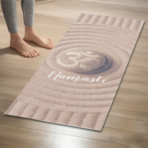 Tapete De Yoga Símbolo Zen OM - Instrutor YOGA Pebble na Areia N