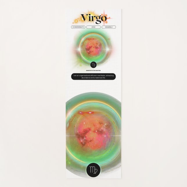 Tapete De Yoga Símbolo Zodiano Moderno Virgo Citação Elemento da  (Frente)