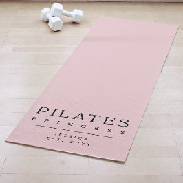 Tapete De Yoga Simple Typography Custom Pink Pilates Princess