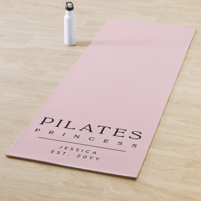 Tapete De Yoga Simple Typography Custom Pink Pilates Princess (In Situ)