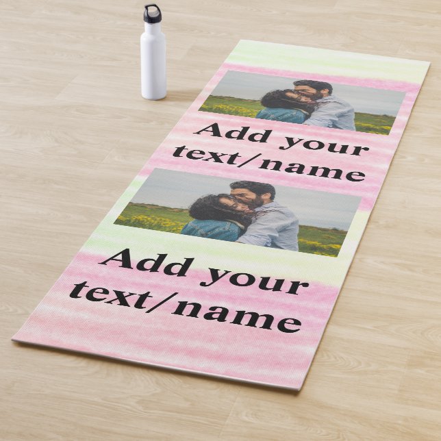 Tapete De Yoga simples e mínimo adicione seu nome foto aquarela y (In Situ)