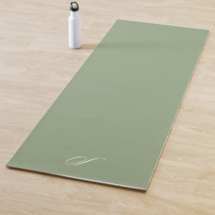 Tapete De Yoga Simples Moss Green Exercício Minimalista Neutro