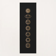 Simples Preto Dourado 7 Chakras Negro