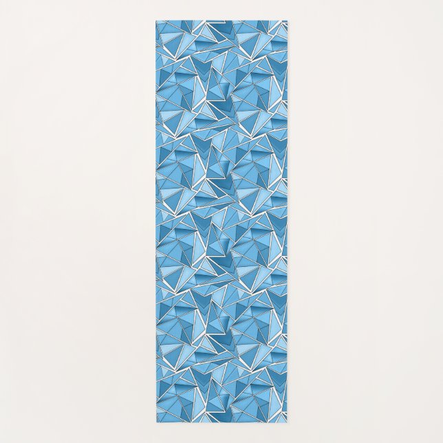 Tapete De Yoga Sky blue and blue geometric shapes pattern modern  (Frente)